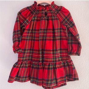Old Navy Red Plaid Ruffle Dress